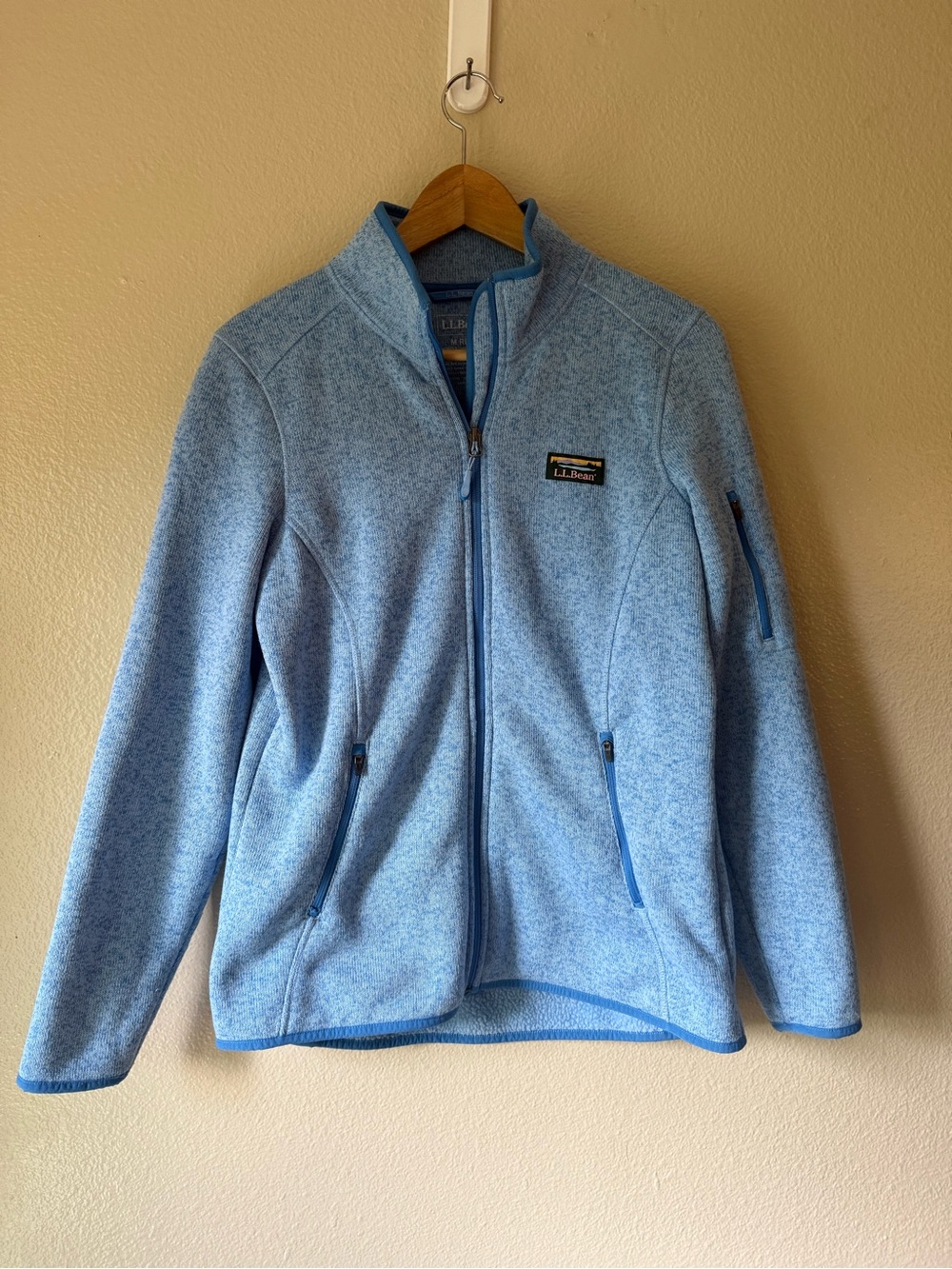 L.L. Bean Light Blue Full-Zip Crewneck Jacket